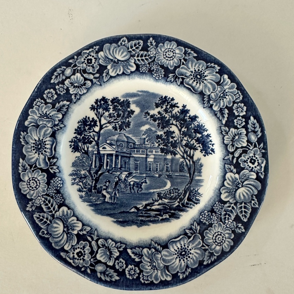 Staffordshire Liberty Blue Monticello Bread and Butter Plate 6”